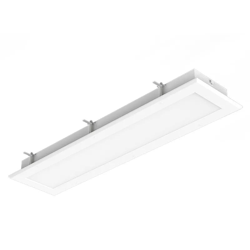 Westgate LED 1x4 premium IP65 cleanroom panel light in 25W, 30W, or 40W with adjustable CCT, suitable for ceiling installation.