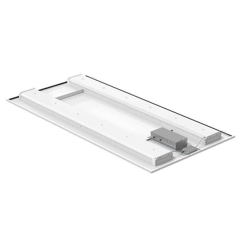 Westgate LED 2x4 architectural grille troffer ceiling fixture with adjustable wattage and color options, ideal for commercial lighting.