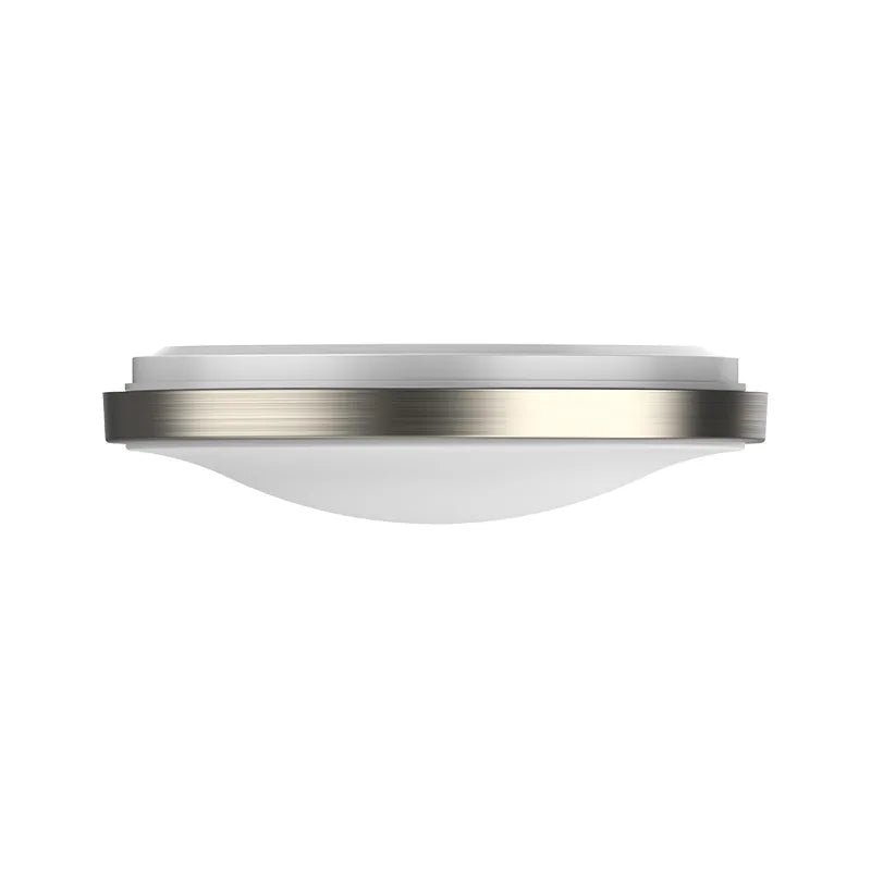 Westgate LED brushed nickel multi-CCT single ring flush mount ceiling light, 24W, modern LED ceiling fixture with adjustable color temperature