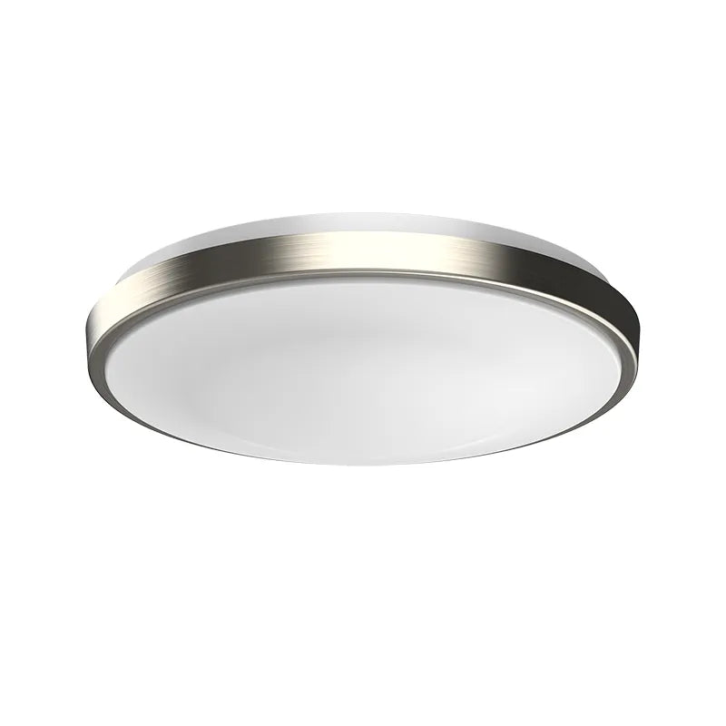 Westgate LED brushed nickel multi-CCT single ring flush mount light, 24W, ceiling fixture with adjustable color temperature.
