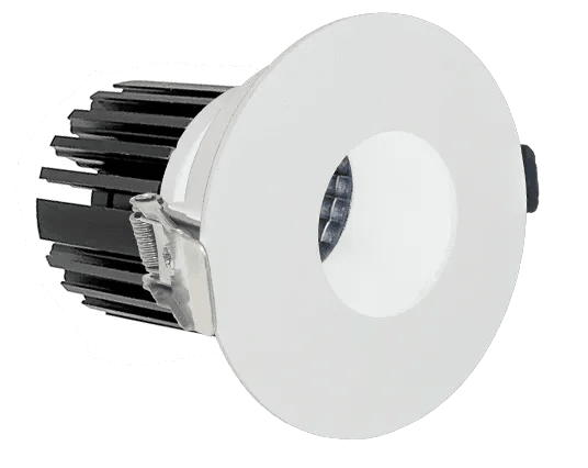 White LED 3-inch architectural canless ceiling light with pin hole trim, 10W, adjustable CCT from Westgate.