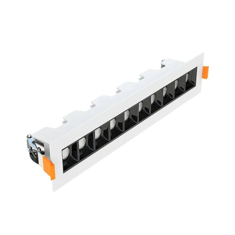 White Westgate LED Mini Linear Optic Light Fixture, 18W ceiling light with sleek design and modern linear style.
