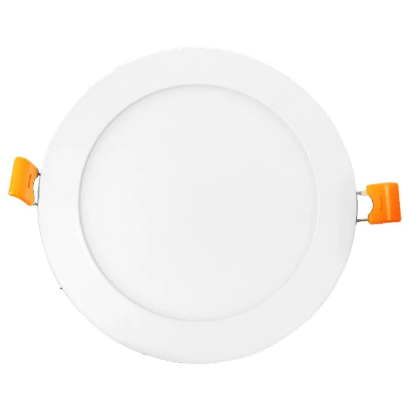 White Westgate 6-inch dim-to-warm canless LED ceiling fixture with 12W, adjustable 2200K-4000K light, slim design