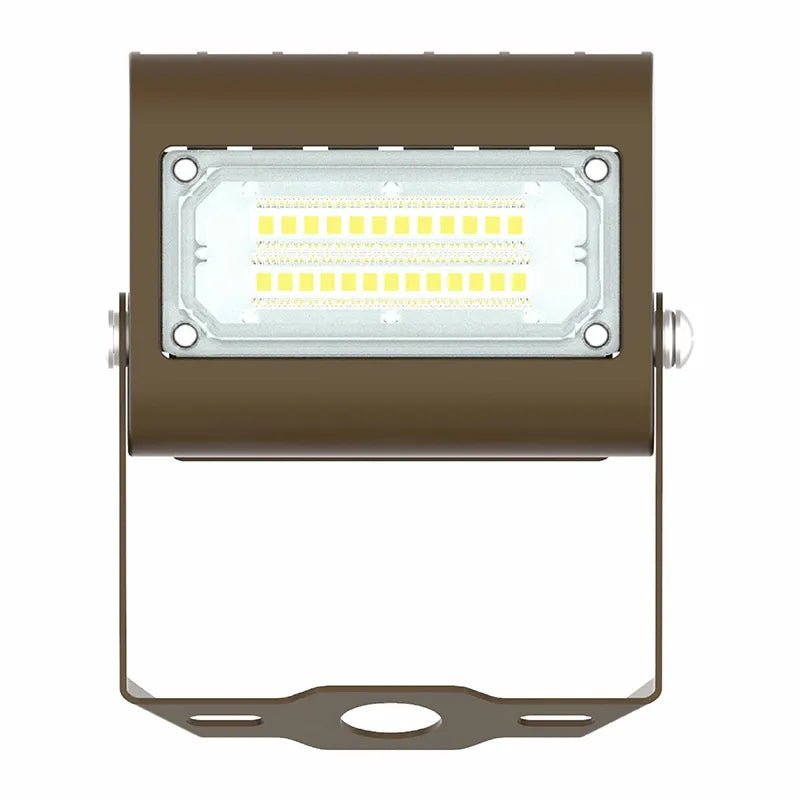 Westgate LED extra small flood light with U bracket, 15W, 5000K bright white outdoor lighting fixture.