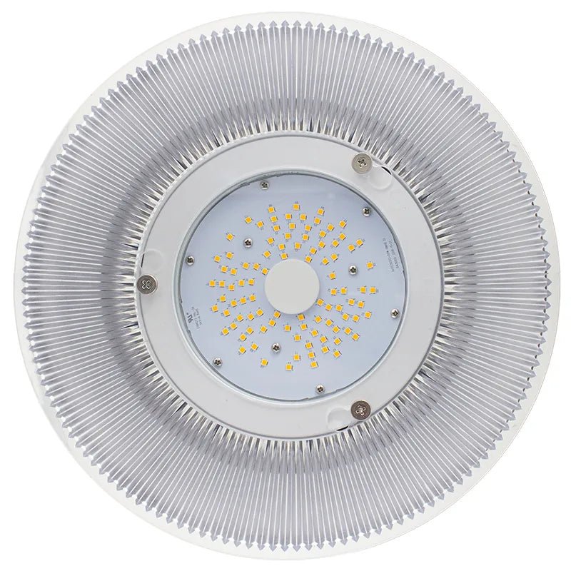 Westgate LED Wet Location Mini High Bay with prismatic reflector, 50W, 5000K, 6500 lumens, suitable for industrial lighting environments.