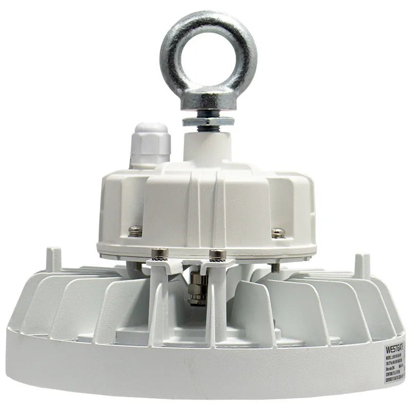 Westgate LED Wet Location Mini High Bay light with prismatic reflector, 50W, 5000K, 6500 Lumens, suitable for industrial spaces