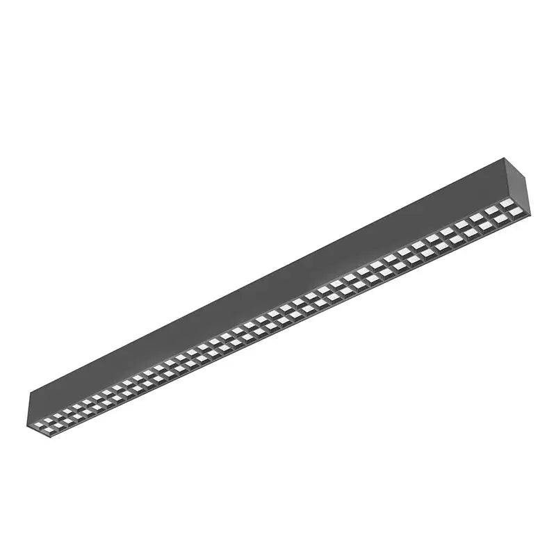 Black 4ft Westgate LED architectural linear fixture with aperture option, adjustable wattage and color for modern lighting.