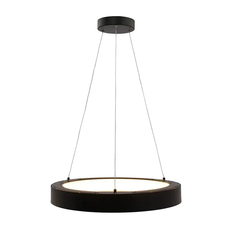 LED Black 24" Hollow Circle Pendant with Uplight, 40W