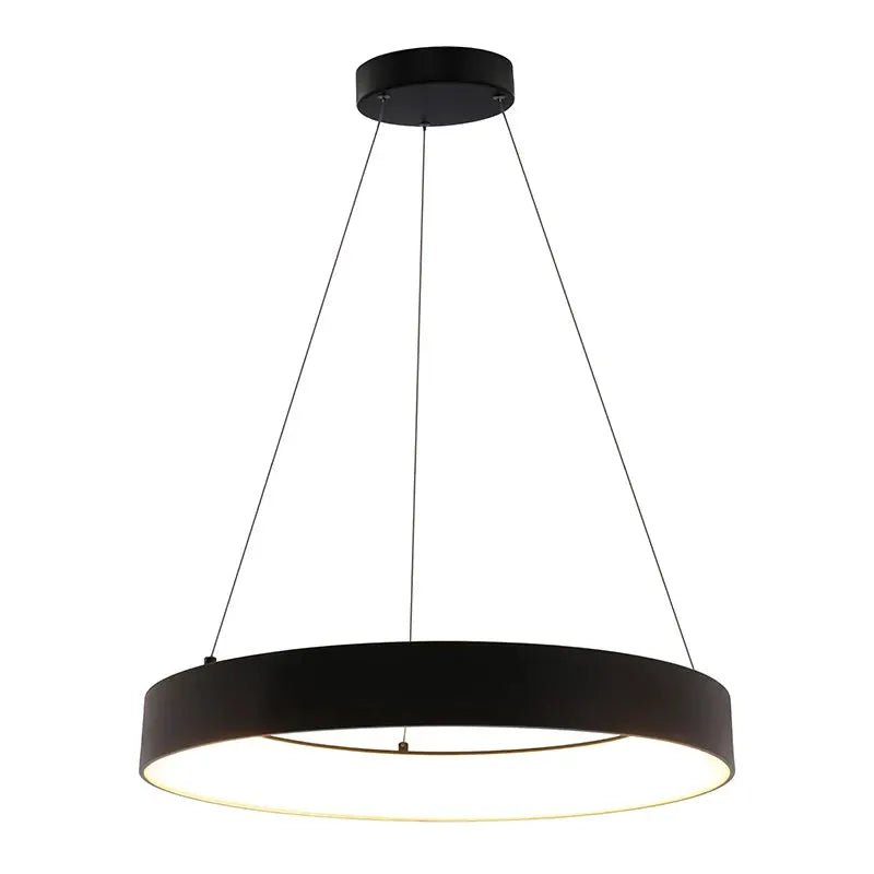 Westgate black LED 24-inch hollow circle pendant light with uplight, 40W LED lighting fixture for modern interiors