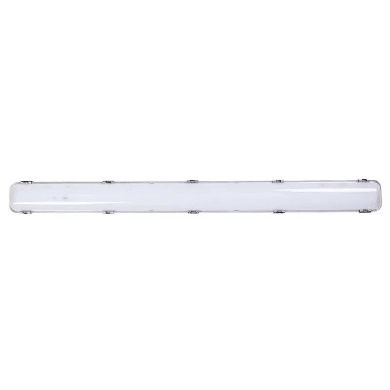Westgate LED NSF linear vapor-tight fixture with sensor and emergency backup, featuring adjustable wattage and color temperature.