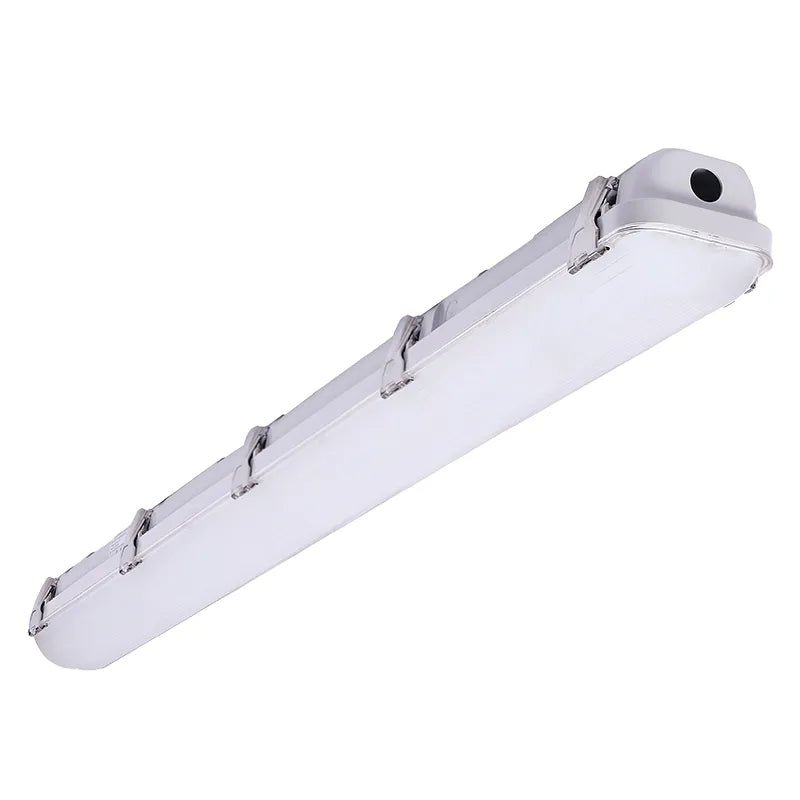 Westgate LED NSF linear vapor-tight fixture with sensor, emergency backup, and adjustable wattage and color temperature for commercial lighting.