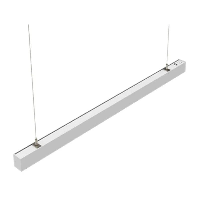 Silver Westgate LED linear fixture, 4-foot, adjustable power and CCT, suitable for 120-277V lighting applications.