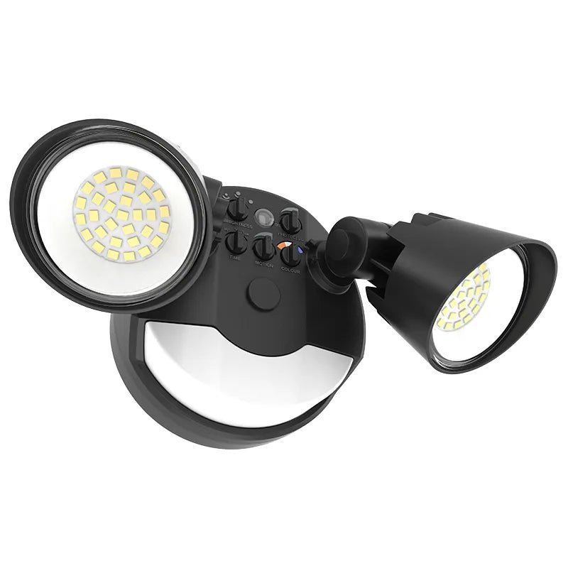 Westgate X-Gen Advance LED Security Light with PIR sensor in black, 16W-25W, available in 3000K, 4000K, and 5000K color temperatures.