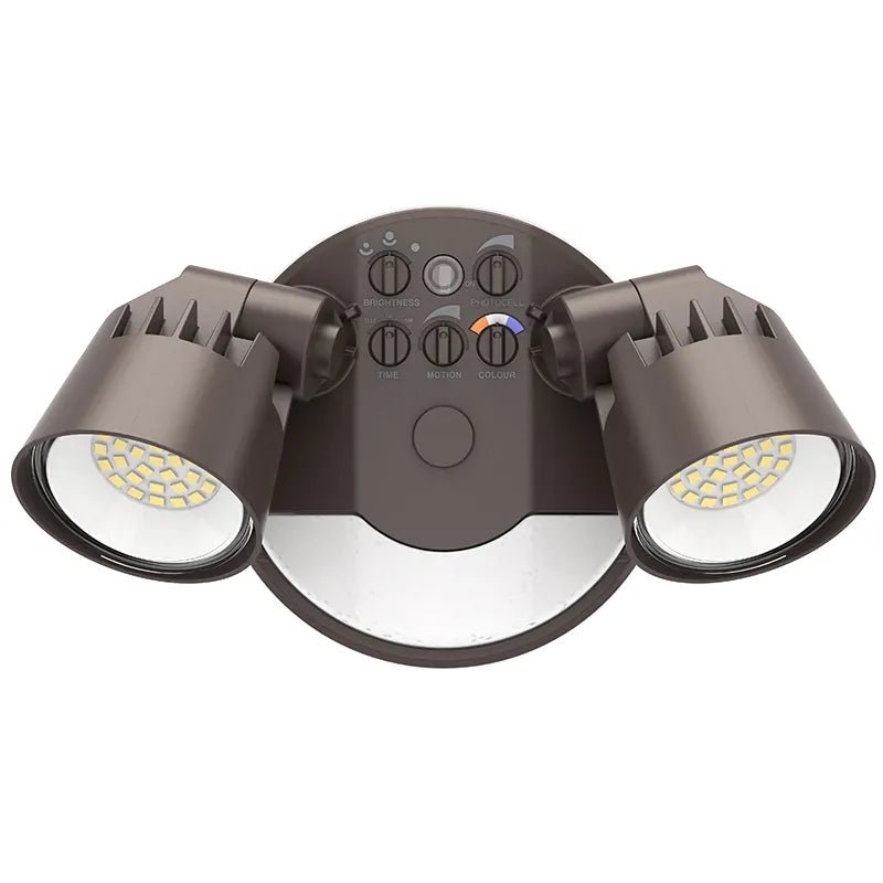 Westgate X-Gen Advance LED Security Light with PIR sensor in bronze, 16W-25W, 3000K/4000K/5000K color options, outdoor security lighting