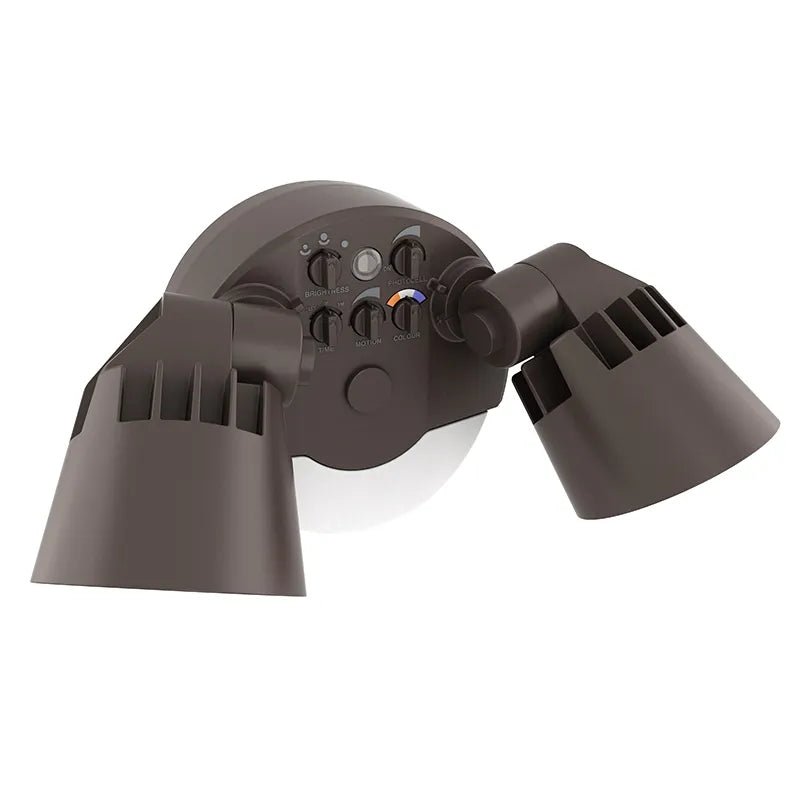 Westgate X-Gen Advance LED security light with PIR sensor in bronze, 16W-25W, adjustable color temperatures, outdoor security lighting