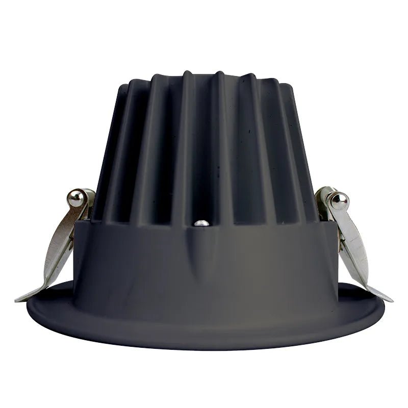 Round black Westgate LED wafer recessed light, 2-inch 9W canless design with adjustable color temperatures 27K to 50K.