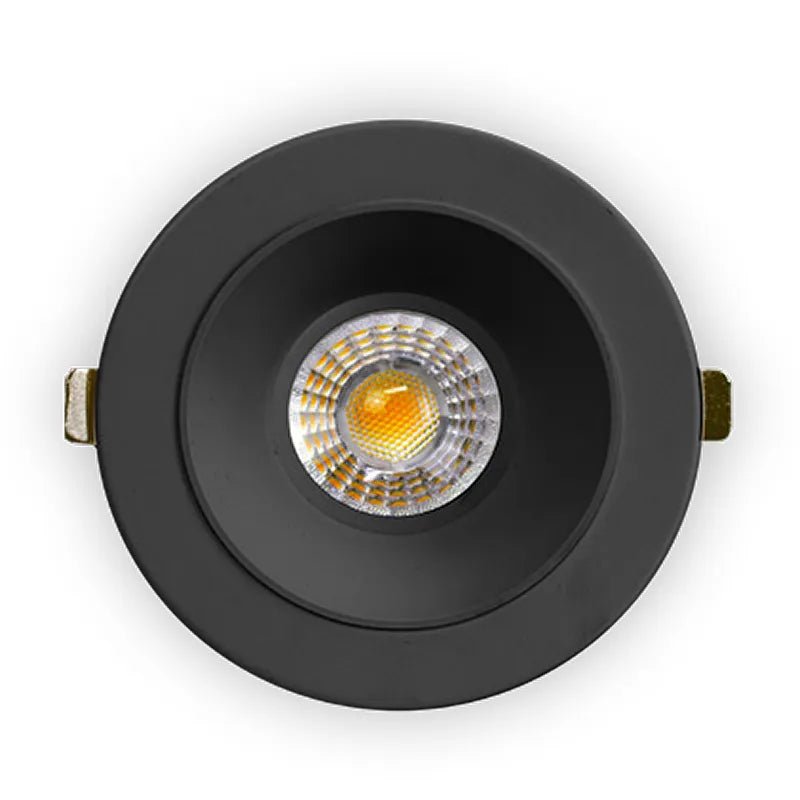 Westgate Round LED Black 2-Inch Canless Recessed Light, 9W LED Wafer with adjustable color temperatures in a sleek black finish.