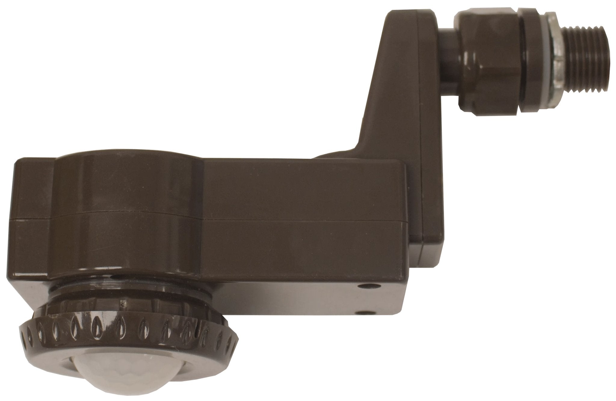 Westgate Lighting 600W Max PIR sensor with dip and RC switches, IP65 bronze wiring device for 120-277V outdoor lighting control.