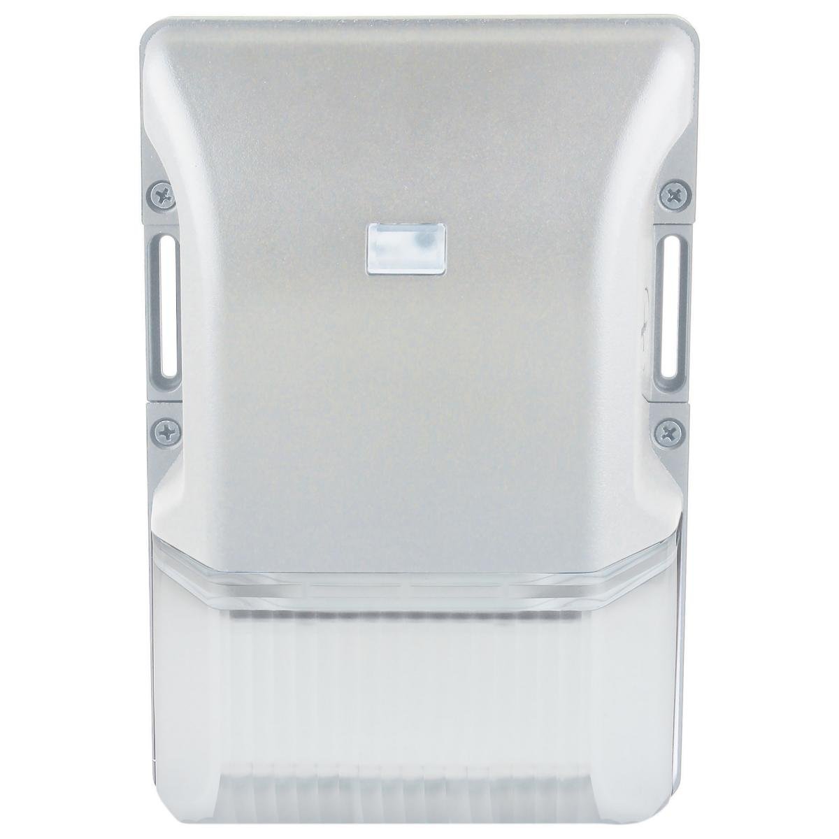 Satco 20W LED Small Wall Pack outdoor light with white finish, CCT selectable 3K/4K/5K, suitable for exterior wall lighting.