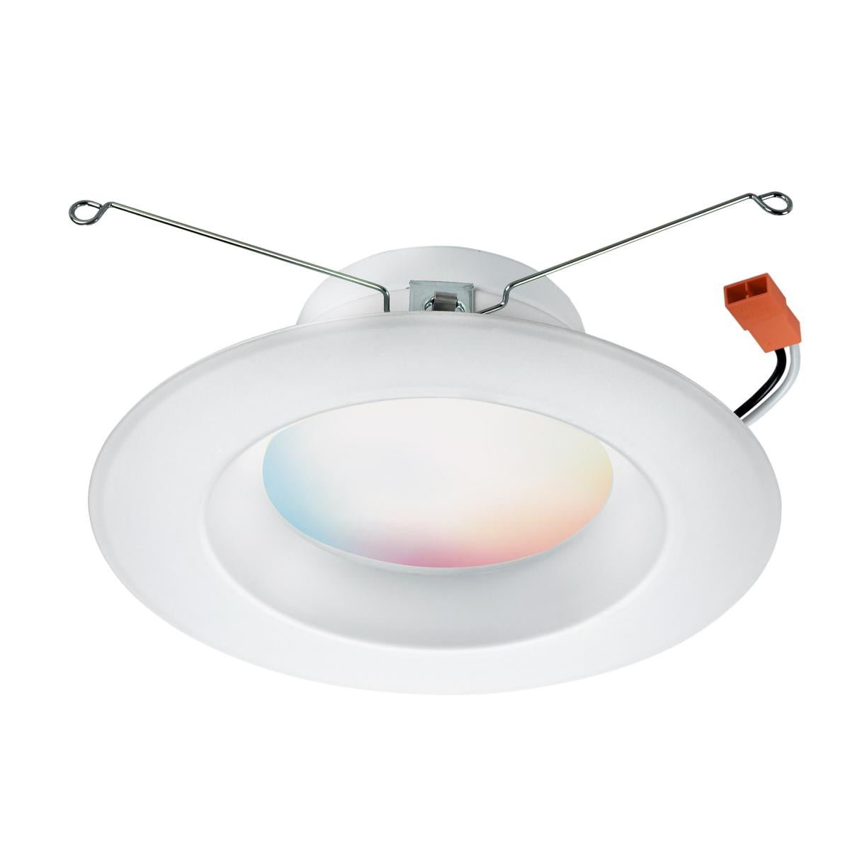 Satco 10W LED recessed downlight with RGB and tunable white, 5-6 inch, 800 lumens, 120V retrofit kit in starfish IOT style