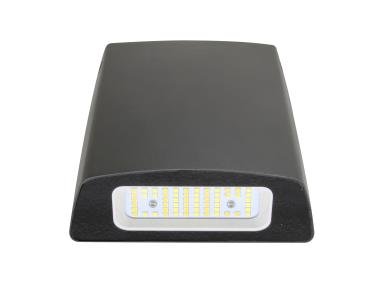 MaxLite LED Thin Cutoff Wall Pack 15W exterior light fixture in bronze with photocell and surge protector, 3/4/5K color options