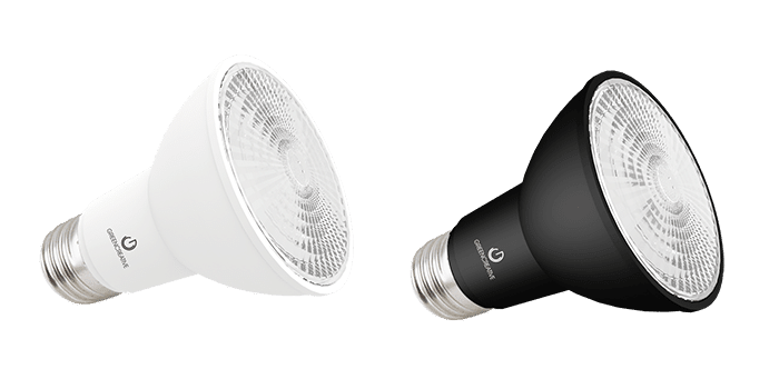 Black Green Creative 6.5W LED PAR20 bulb, dimmable with 40° beam, 3000K warm light, 580 lumens, 120V.