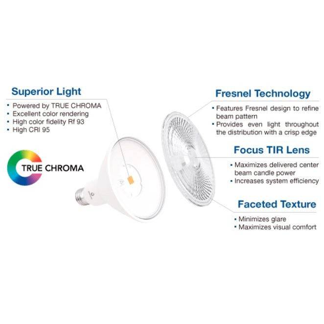 Black 6.5 Watt LED PAR20 - Dimmable - 40° - 3000K - 580 Lumens - 120V - Green Lighting Wholesale