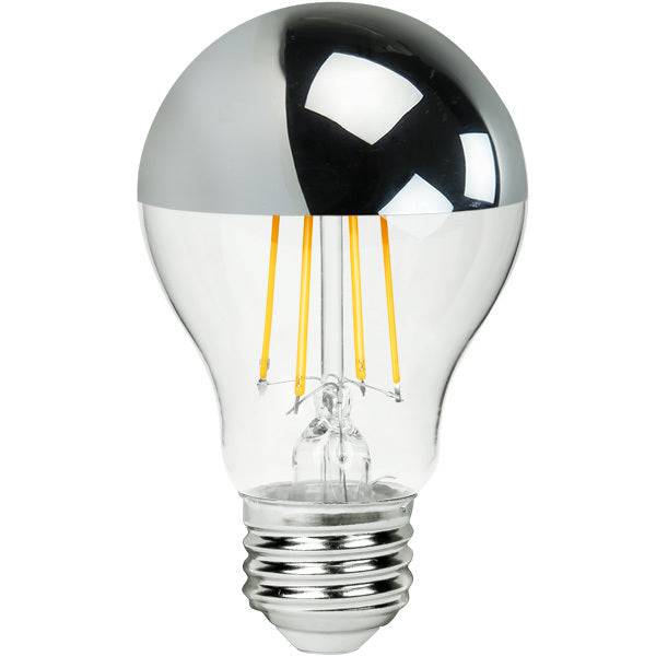 LED A19, Silver Bowl, Vertical Filament, 7.5W, 60W Equal - Green Lighting Wholesale