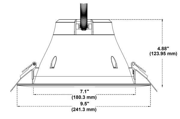 8 inch Recessed Commercial LED Downlight, Direct to Ceiling Kit, Black, 2700K - Green Lighting Wholesale
