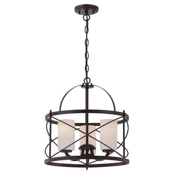 Ginger - 3 Light Pendant Fixture with Etched Opal Glass - Green Lighting Wholesale