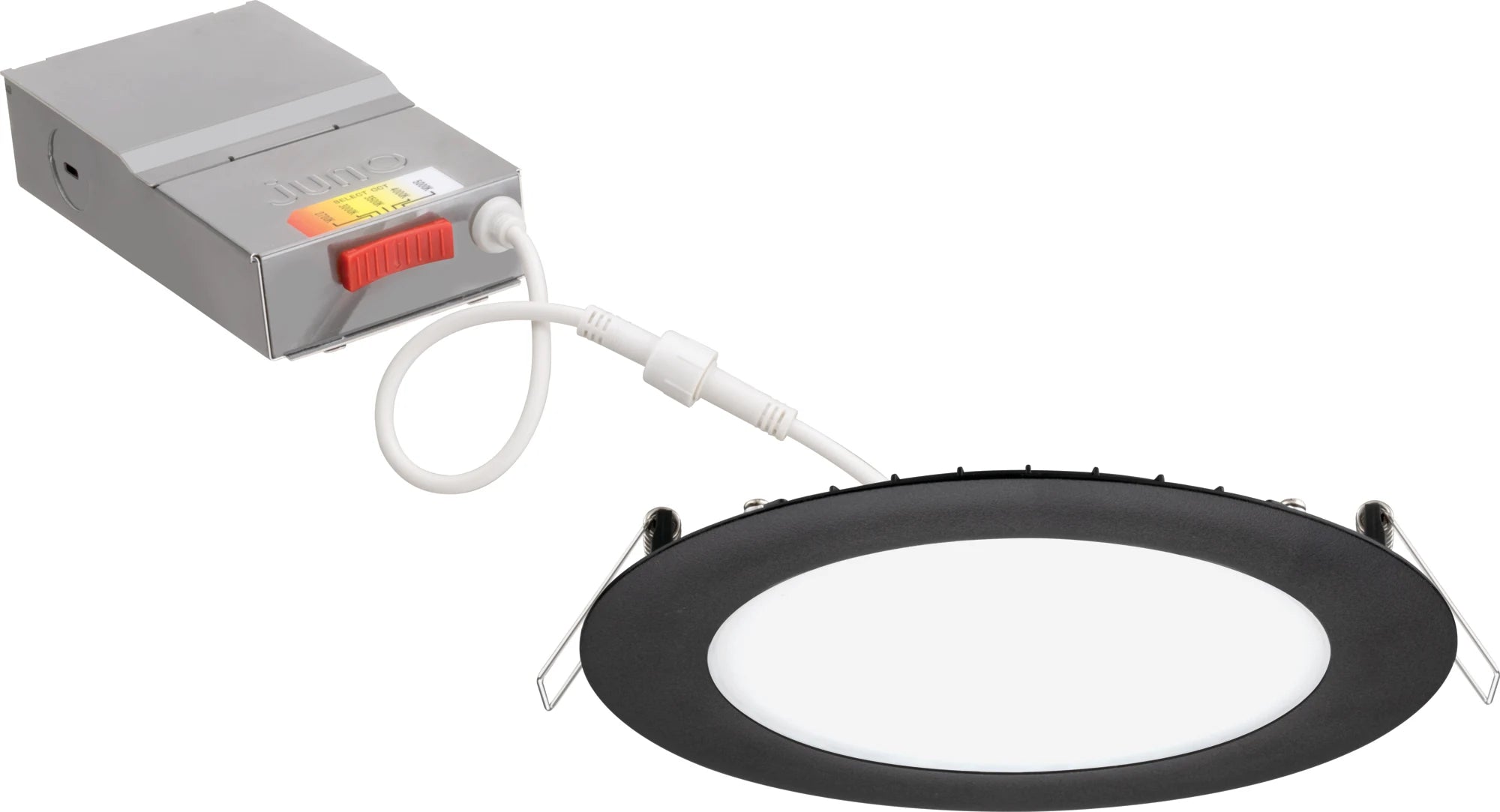Matte Black 6IN Wafer LED downlight, Switchable CCT