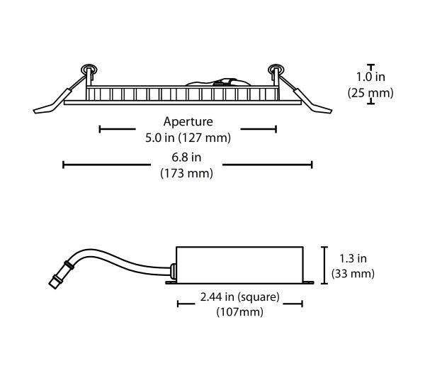 6 in. Round Black Flat Panel LED Downlight in 2700K - Green Lighting Wholesale