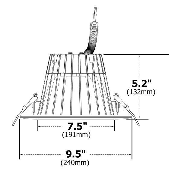 8-inch Black Commercial Canless LED Downlight Kit - Green Lighting Wholesale