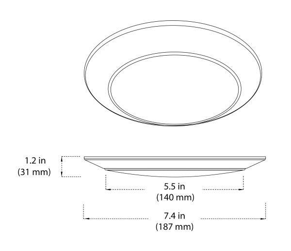 Selectable 6 in. Oil-Rubbed Bronze Surface Mount Disk Light - Green Lighting Wholesale