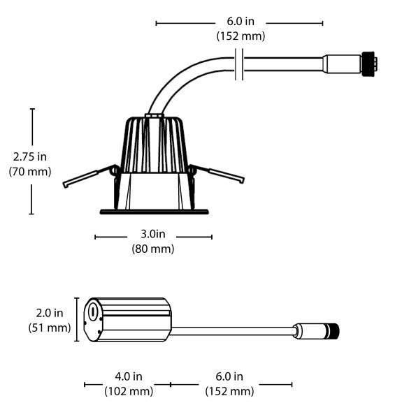 2-inch Round LED Recessed Downlight in White, 2700K - Green Lighting Wholesale