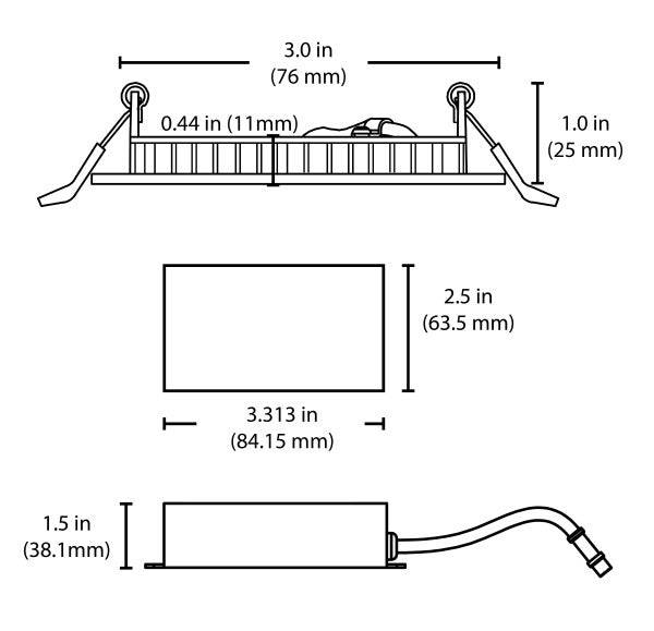 3 in. Round Black Flat Panel LED Downlight in 2700K - Green Lighting Wholesale