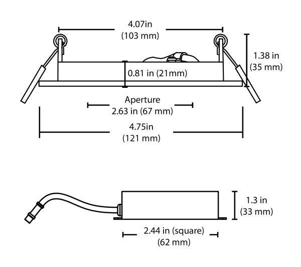 4 in. Square White Flat Panel LED Downlight in 3000K - Green Lighting Wholesale