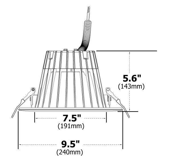 CLR-Select 8-inch Black H/O Commercial Canless LED Downlight Kit - Green Lighting Wholesale