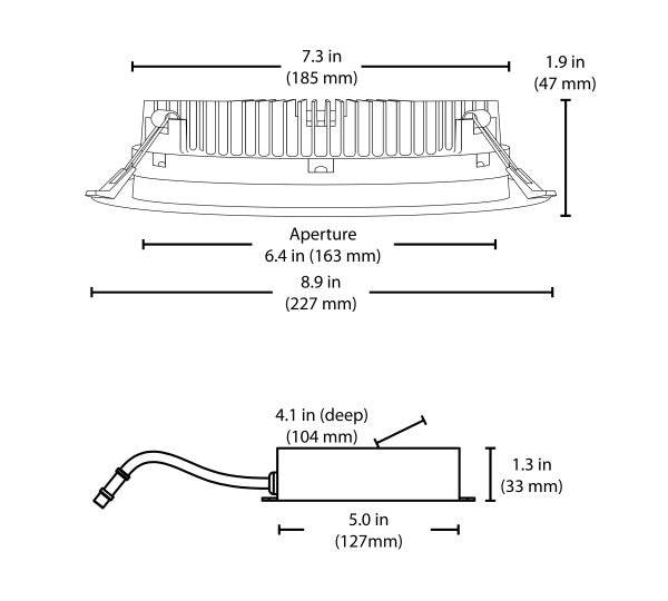 8 in. Round White Flat Panel LED Downlight in 5000K - Green Lighting Wholesale