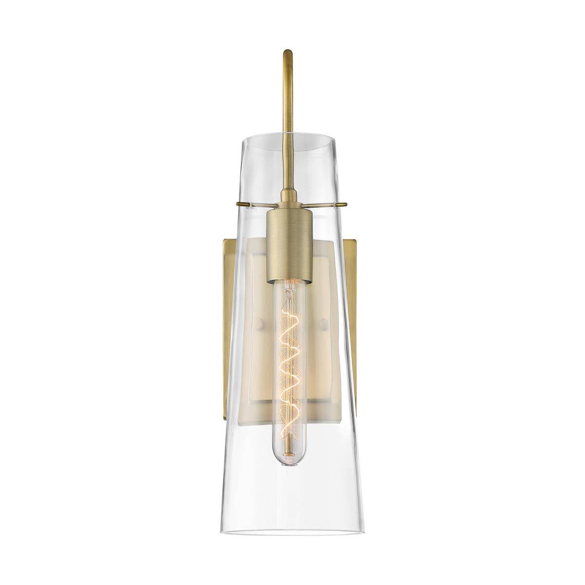 Alondra - 1 Light Sconce with Clear Glass - Vintage Brass Finish - Green Lighting Wholesale