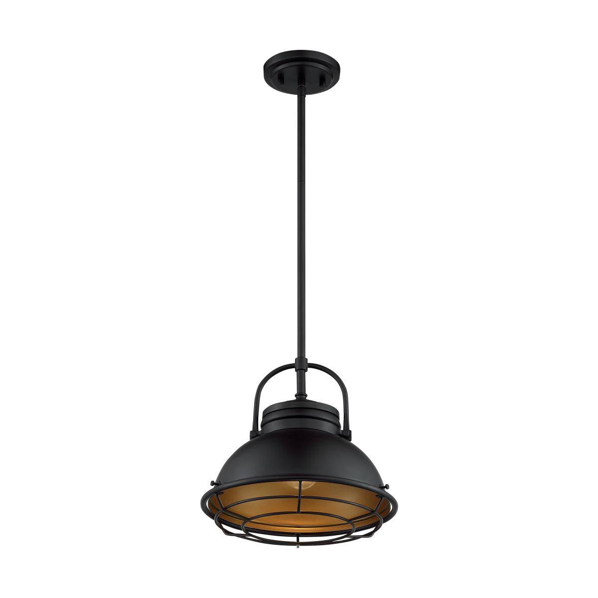 Upton - 1 Light Pendant with- Dark Bronze and Gold Finish - Green Lighting Wholesale
