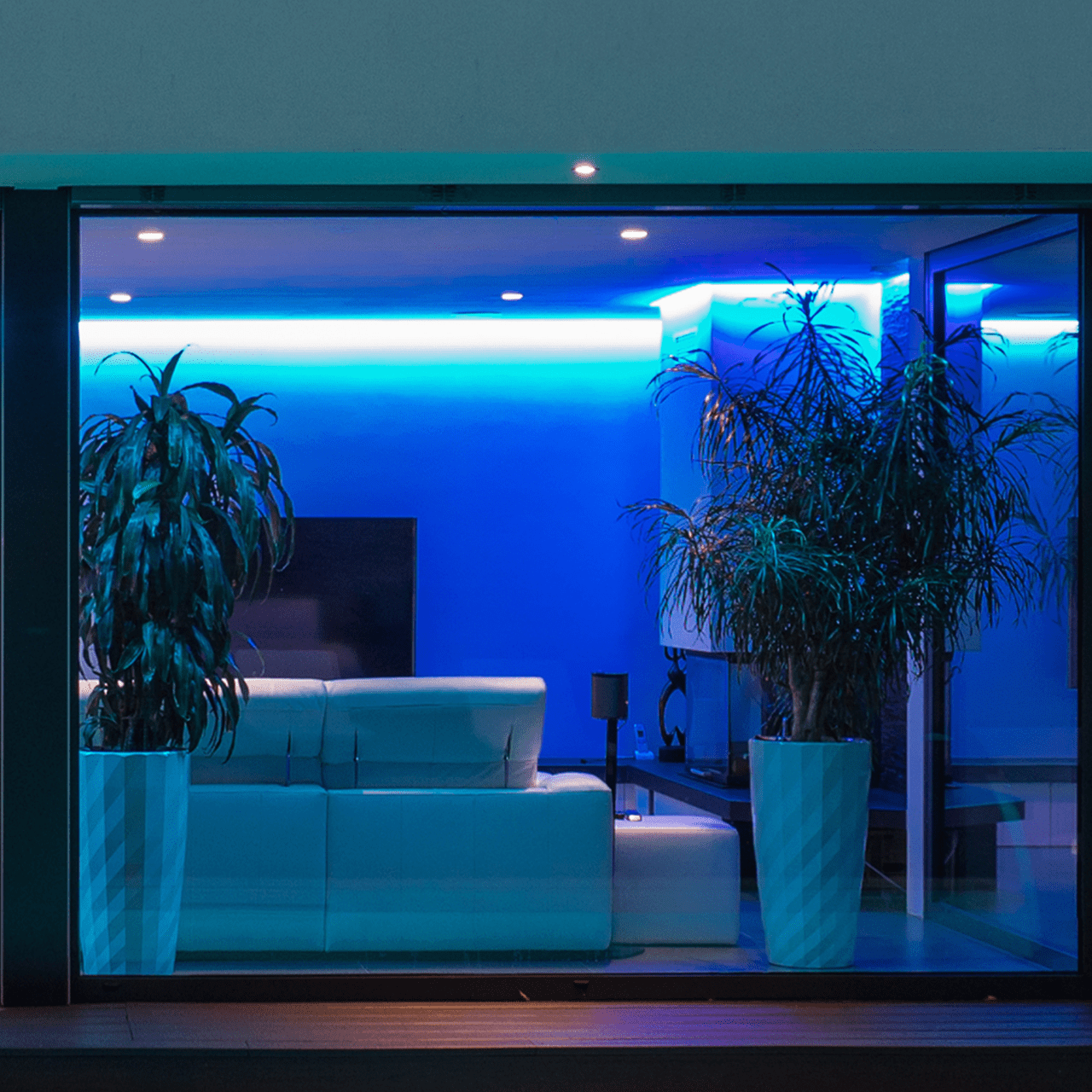 Satco 6-inch LED Wafer downlight with tunable white and RGB options, direct wire installation, energy-efficient lighting.