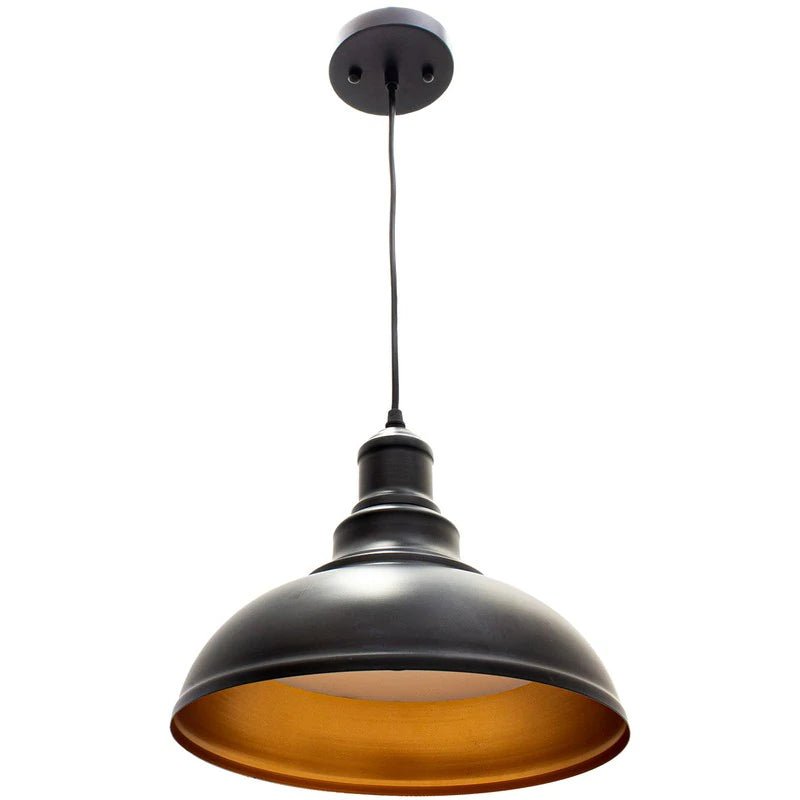 Black finish Westgate 12W vintage pendant light with integrated LED, 5 CCT color options, decorative lighting for modern spaces.