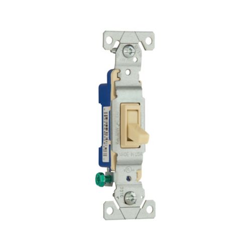 Eaton 15A Single-Pole Toggle Switch in Ivory, 120V - Cooper