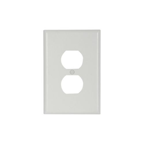 Eaton oversized single duplex wallplates in white, Cooper wiring devices, designed for wall mounting and electrical outlet cover.