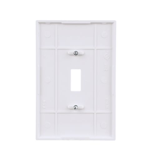 Eaton Oversize Toggle Wallplate, White, Toggle Cutout, Single-Gang