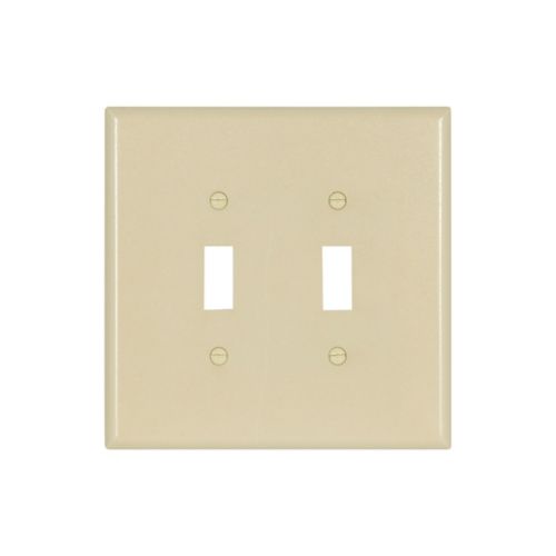 Eaton Ivory Toggle wallplate, Two-Gang, Oversized