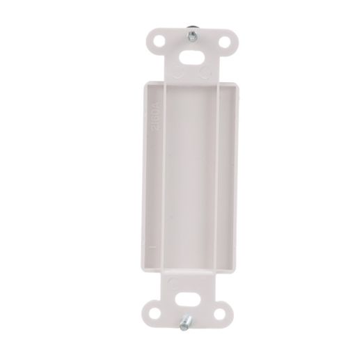 White Eaton Decora wallplate adapter by Cooper, showing a sleek electrical wiring device cover with mounting screws.