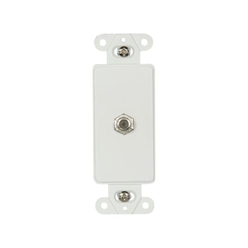 Cooper Eaton Type F coaxial adapter in white for wiring devices, showing the compact connector with threaded end for cable connection.