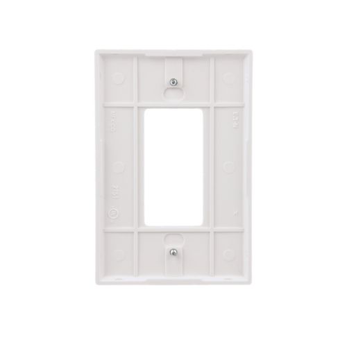 White Eaton oversized decorator and GFCI single gang wallplate by Cooper, designed for wiring devices and wall wiring installations.